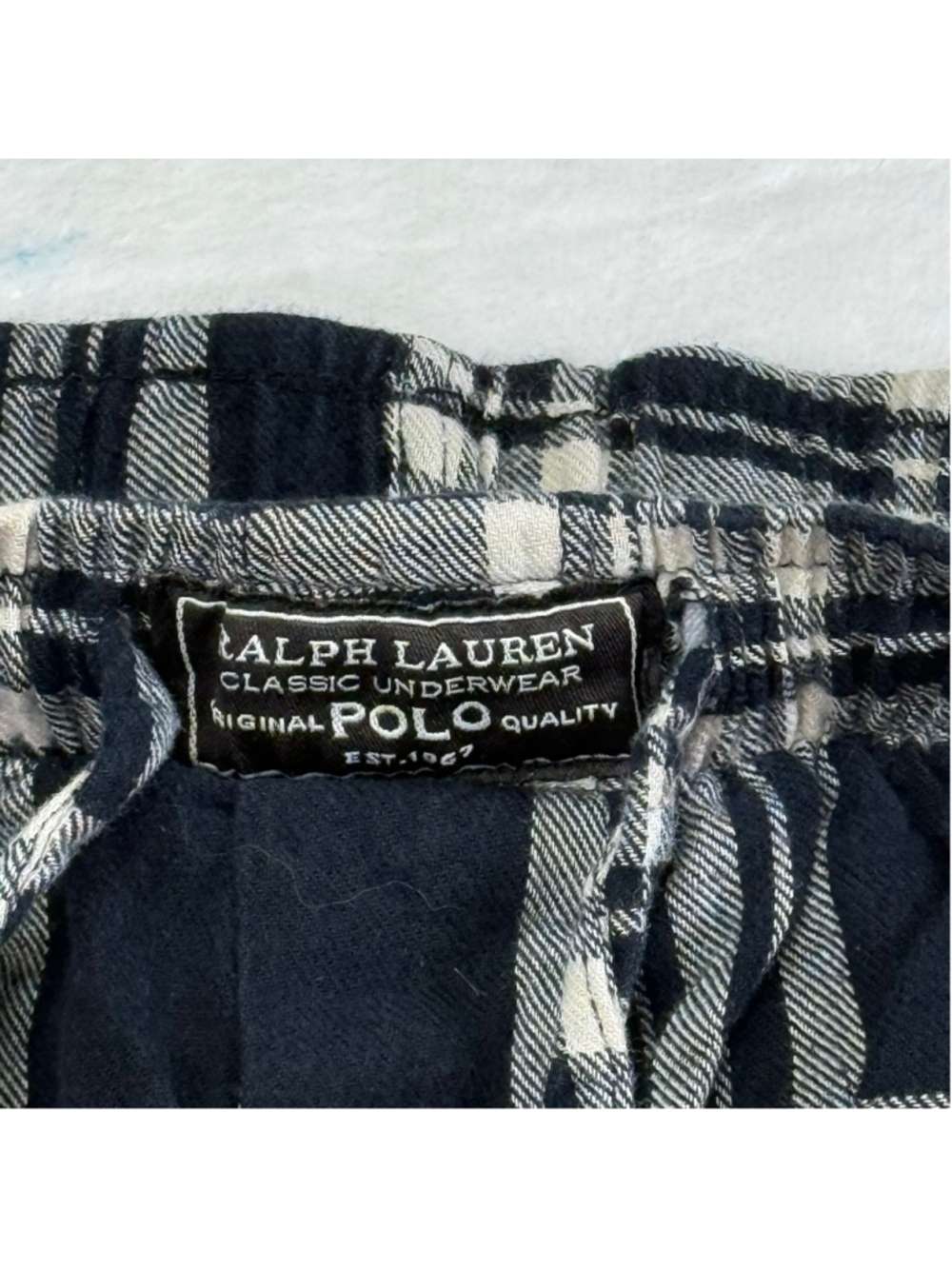 Men's Polo Ralph Lauren Plaid Pajama Pants XL Black White - Picture 4 of 11